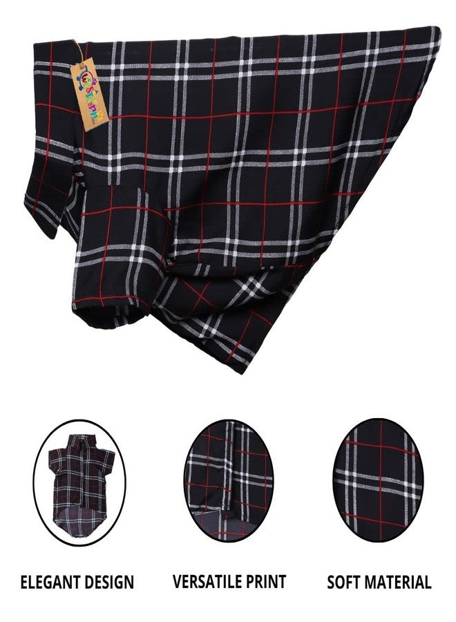 ويستيرن إرا قميص قطني مطبوع من ويسترن إيرا، قميص أساسي للكلاب يسمح بمرور الهواء، قميص فائق النعومة، قميص خفيف الوزن لطيف لحيواناتك الأليفة، ملابس مريحة للغاية للكلاب (طبعة مربعات سوداء) (مقاس كبير جدًا - 24 بوصة) - Image 2